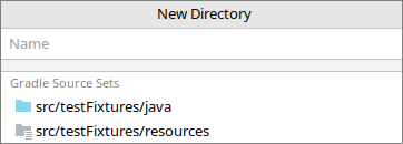 Okno "New Directory" po dodaniu pluginu java-test-fixtures